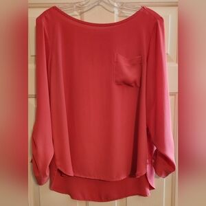 LOFT Coral Blouse - Large Petite